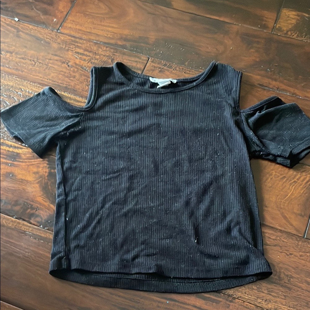 Black Cold Shoulder Top